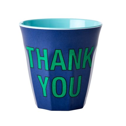 Melamine Cup - Medium with "THANK YOU" | Dark Blue