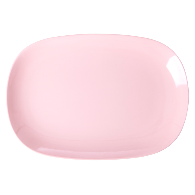 Large Melamine Rectangular Plate - Soft Pink