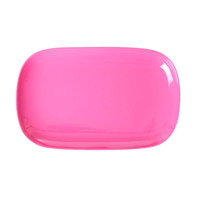 Medium Melamine Rectangular Plate | Light Fuchsia