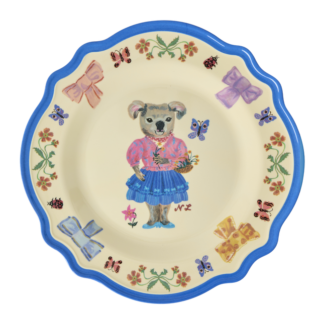 Vintage Dinner Plate - Blue - Nathalie Lété Print