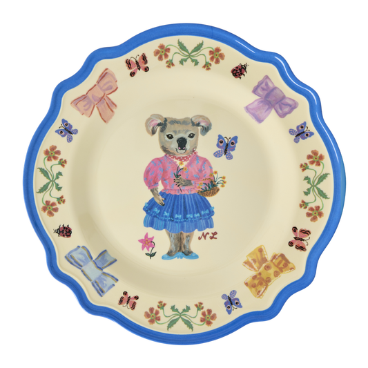 Vintage Dinner Plate - Blue - Nathalie Lété Print