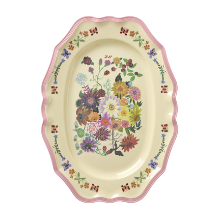 Large Vintage Serving Dish - Nathalie Lété Print - Pink