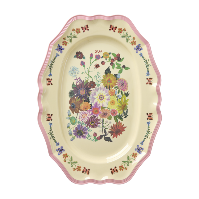 Large Vintage Serving Dish - Nathalie Lété Print - Pink