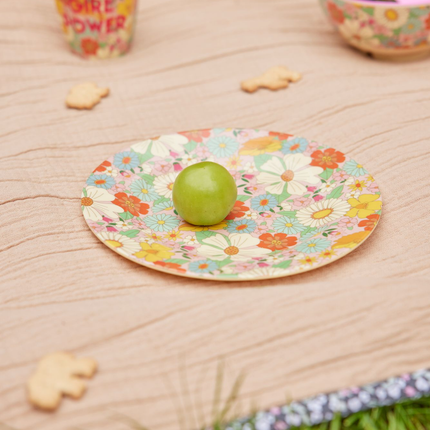Melamine Kids Lunch Plate | Flower Power Print