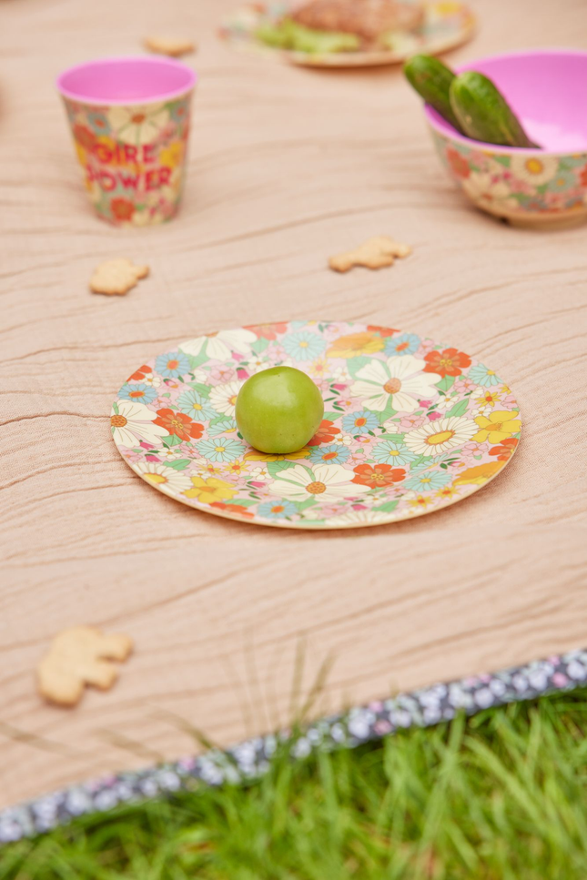 Melamine Kids Lunch Plate | Flower Power Print