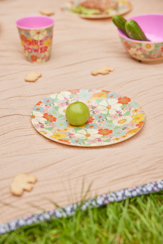 Melamine Kids Lunch Plate | Flower Power Print