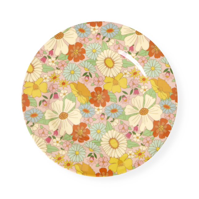 Melamine Kids Lunch Plate | Flower Power Print