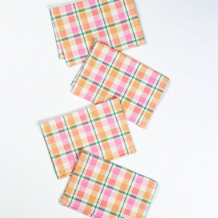 Marguerite Plaid Cocktail Napkin, Set of 4