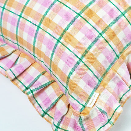 Marguerite Ruffle Plaid Pillow