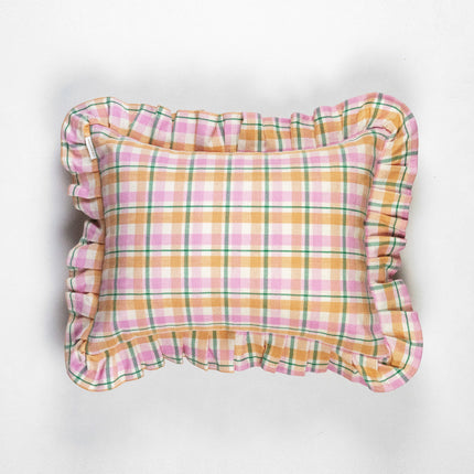 Marguerite Ruffle Plaid Pillow