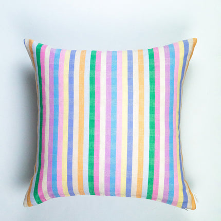 Maxine Ruffle Rainbow Stripe Pillow