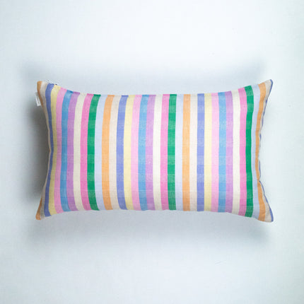 Maxine Ruffle Rainbow Stripe Pillow