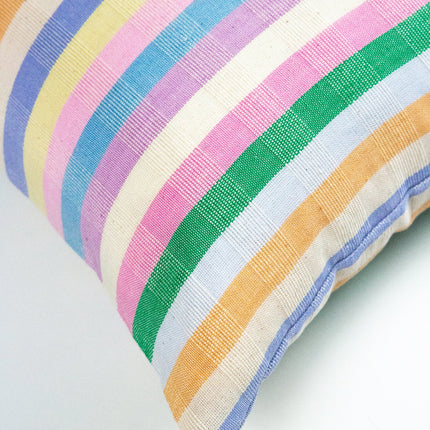 Maxine Ruffle Rainbow Stripe Pillow