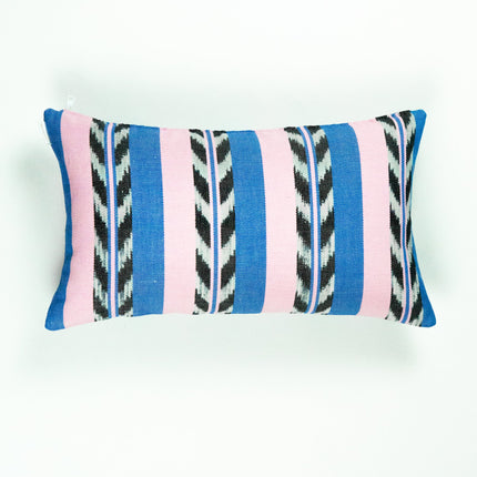 Palm Jaspe Blue & Light Pink Pillow