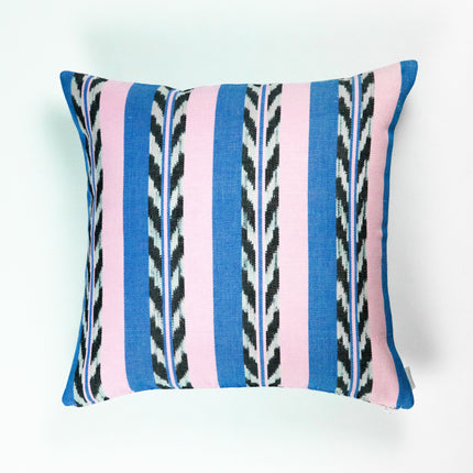 Palm Jaspe Blue & Light Pink Pillow
