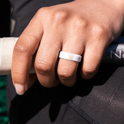 Women's Metallic Marble Modern Silicone Ring