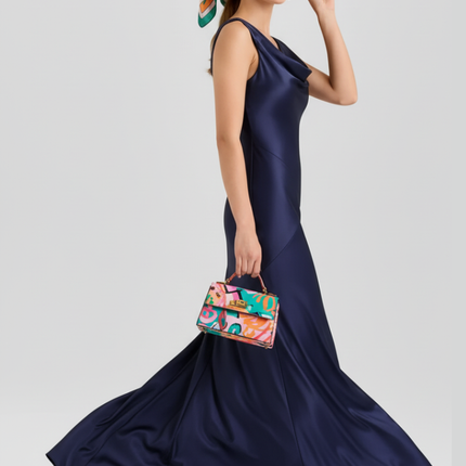 Off-the-Shoulder Fitted Chiffon Dress For Women, Upper West Side, BYMANYC New York.