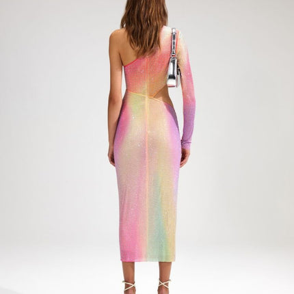 One-Shoulder Slit Dress with Cinched Waist For Women, Upper East Side, BYMANYC New York.