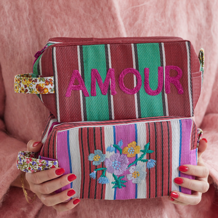 Recycled Plastic Toiletry Bag - Multicolor - Embroidery Print