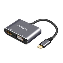 Philips USB-C to HDMI 4K & VGA Adapter – Ultra Clear Dual Display Output
