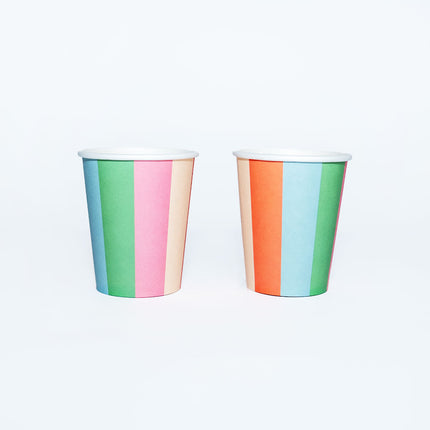 Vibrant Striped Party Pack | Plates, Cups & Napkins for 12 Guests | Pop Party Supplies