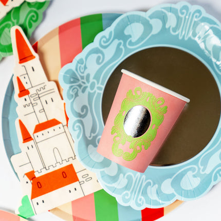 Mirror-Finish Princess Dessert Plates — 12-Pack