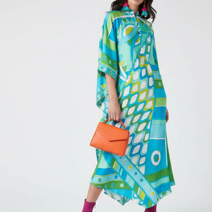 Printed Long Dress, Greenwich Village | Women - BYMANYC ® New York