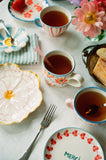 Ceramic Cake Plate with Hand Painted Merci