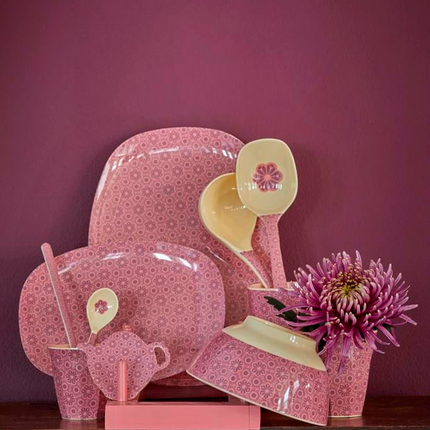 Melamine Rectangular Plate | Pink Marrakesh Print