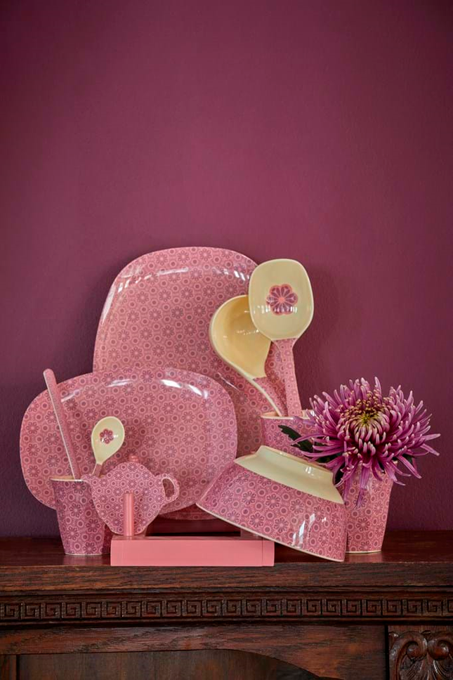Melamine Rectangular Plate | Pink Marrakesh Print