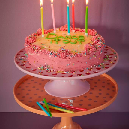 Melamine Cake Stand | Lavender Dots Print