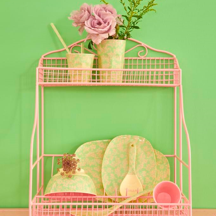 Melamine Rectangular Plate | Pink Flower Field Print