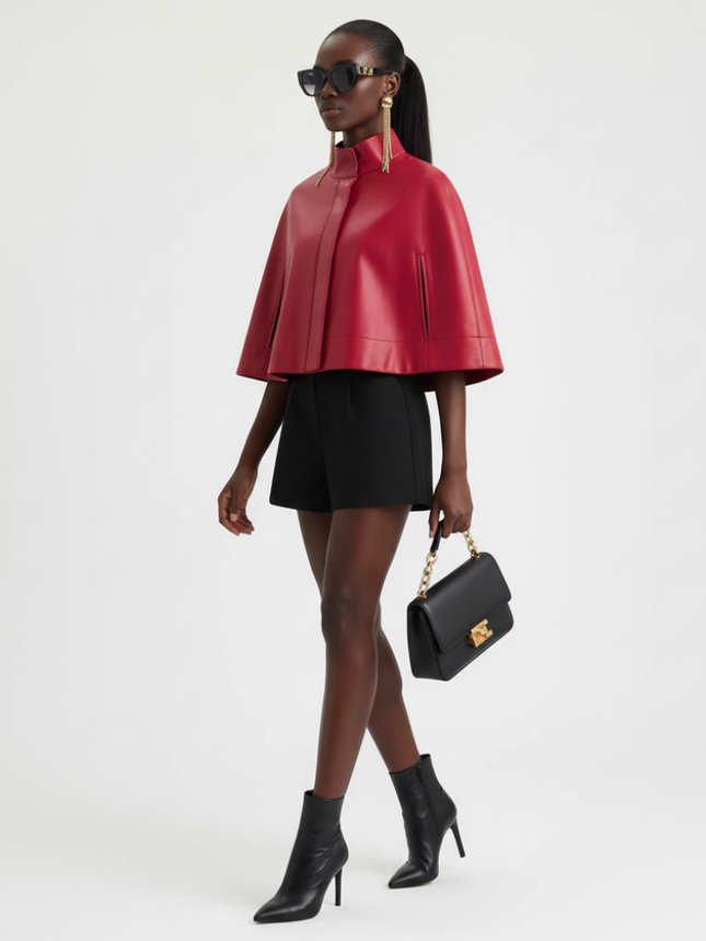 Women's Greenwich Village Short Cape Jacket — BYMANYC® New York