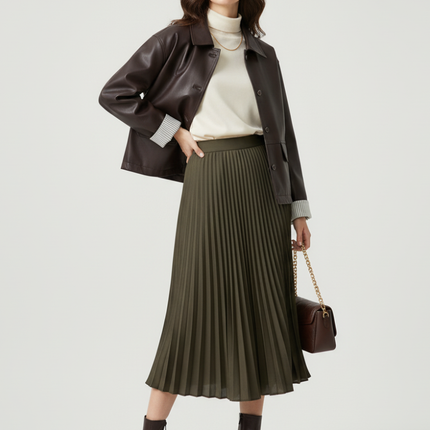 Retro PU Leather Jacket For Women, Brooklyn Heights, BYMANYC New York.