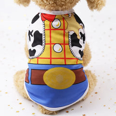 Sevimli Yazlık Köpek Tişörtü | Küçük Irklar İçin Pamuk Polyester Karikatür Baskılı