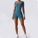 Women's Yoga Jumpsuit – Short Sleeve One-Piece Sportswear