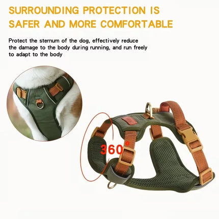 Heavy-Duty No-Escape Dog Harness — Padded & Adjustable for Medium & Large Breeds