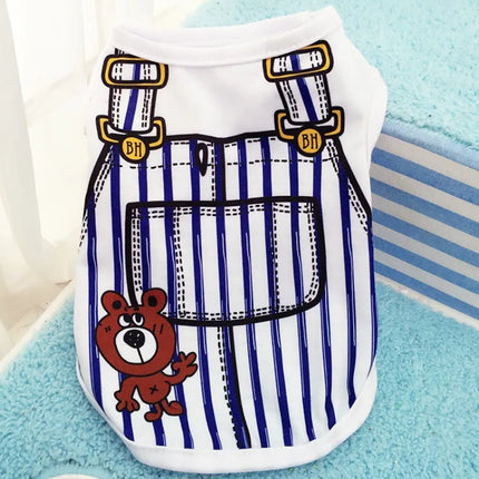 Summer Cartoon Dog Shirt – Soft & Breathable Pet T-Shirt for Small Dogs
