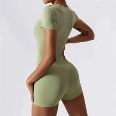 Women's Yoga Jumpsuit – Short Sleeve One-Piece Sportswear
