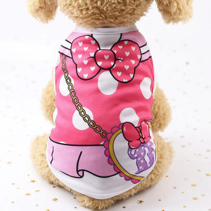 Summer Cartoon Dog Shirt – Soft & Breathable Pet T-Shirt for Small Dogs
