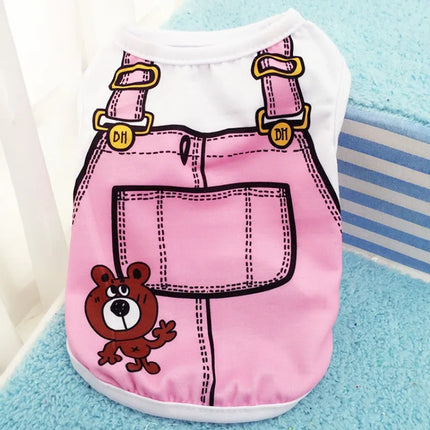 Summer Cartoon Dog Shirt – Soft & Breathable Pet T-Shirt for Small Dogs
