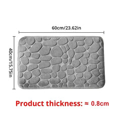 Soft Memory Foam Microfiber Anti-Slip Pebble Floor Mat | Bathroom & Living Room Rug