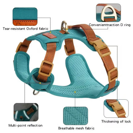 Heavy-Duty No-Escape Dog Harness — Padded & Adjustable for Medium & Large Breeds