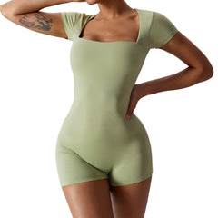 Women's Yoga Jumpsuit – Short Sleeve One-Piece Sportswear