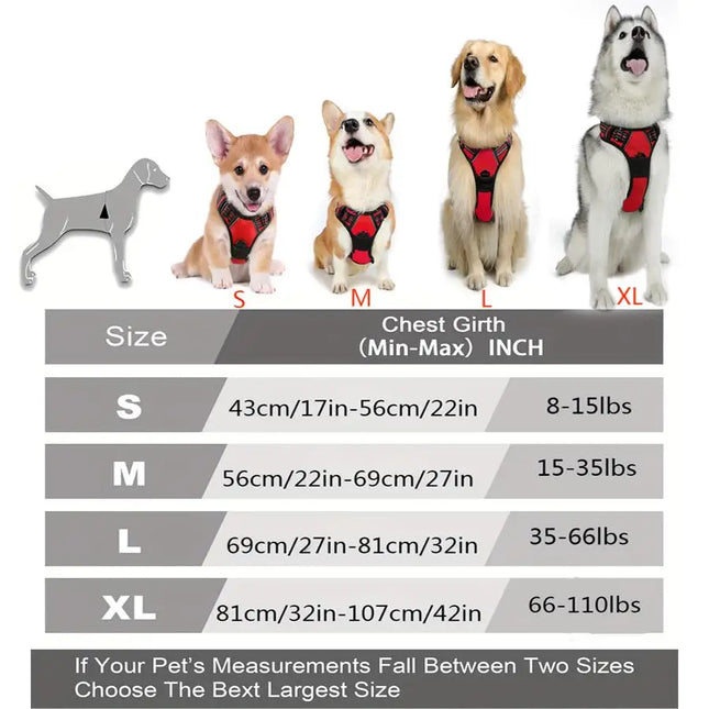 No Pull Reflective Dog Harness with Easy Control Handle for Large Dogs