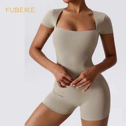 Afrodit Women's Short-Sleeve Yoga Jumpsuit