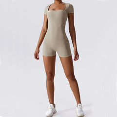Women's Yoga Jumpsuit – Short Sleeve One-Piece Sportswear