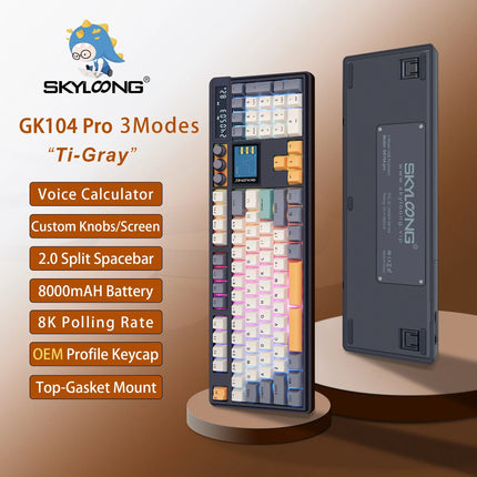 SKYLOONG GK104 Pro Wireless Mechanical Keyboard with Screen & Knobs