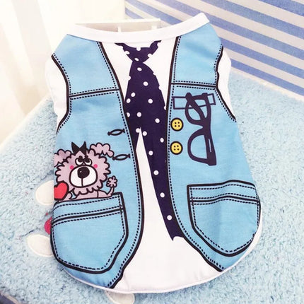 Summer Cartoon Dog Shirt – Soft & Breathable Pet T-Shirt for Small Dogs