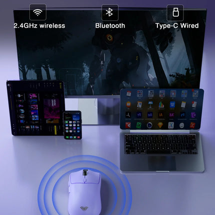 Tri-mode Rechargeable Ergonomic Bluetooth Mouse